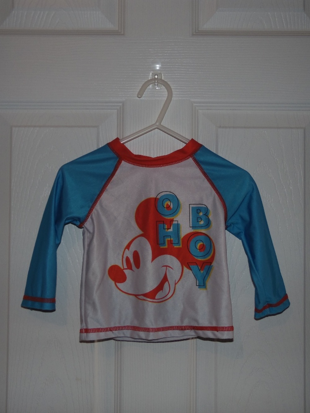 Disney Baby Mickey Mouse “Oh Boy” Rash Guard Swim Shirt 9-12M